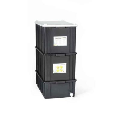 Imagem de Composteira Doméstica / Minhocário G - 60 litros - Casológica, Preta