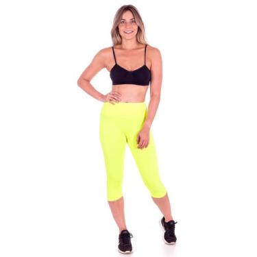 Imagem de Calça Corsário Neon Multicor Lisa - Adora! Modas, P, Amarelo