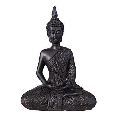 Imagem de Buda Hindu Medio Estatueta Em Resina Preto - Decore Casa - CM