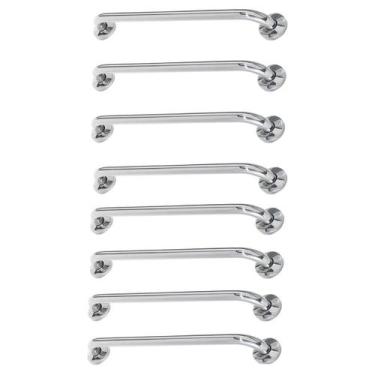 Imagem de Alça de Apoio Barra 60cm Inox Kit 8 Unidades Suporte Idoso Gestante Cr