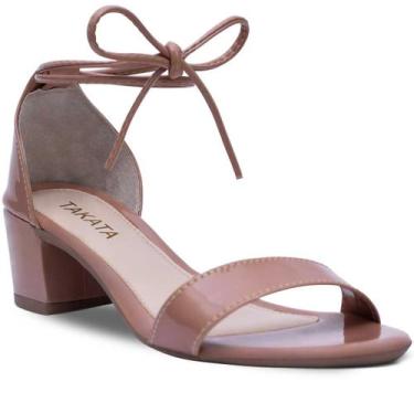 Imagem de Sandália Feminina Takata Salto Médio Grosso Bloco Amarração AF3.08 Y, 