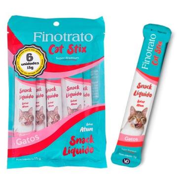 Imagem de Petisco Cremoso para Gatos Sache Finotrato Cat Stix 6un C/15gr Sabor A
