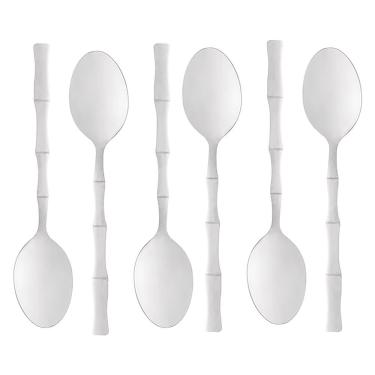 Imagem de Conjunto 6 Colheres Aço Inox para Mesa Bambu Elegante 1805 - Lyor