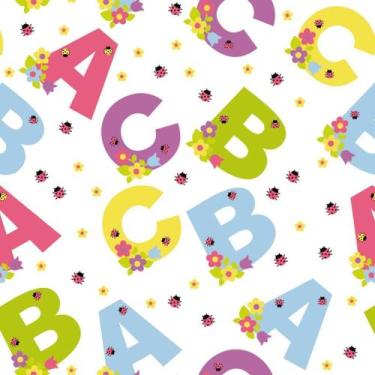 Imagem de Papel de Parede Decorativo Baby Letras ABC Coloridas 2,5m - DEKAL DECO
