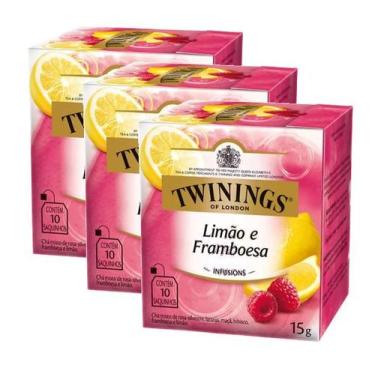 Imagem de 3 TWININGS OF LONDON SABOR LIMÃO E FRAMBOESA 15G 10 Unidades
