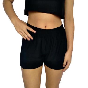 Imagem de Short Feminino Curto Soltinho Elástico Liso Viscolycra Pp ao Plus Size