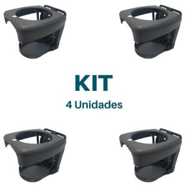 Imagem de Kit 4 porta copos latas dobravel carro barco onibus - JANPOL, Cinza