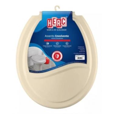 Imagem de Tampa Assento Vaso Sanitário Almofadado Oval Bege ou Branco Liso Herc,