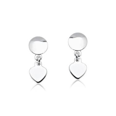 Imagem de Brinco Infantil Coração Pendurado Prata 925