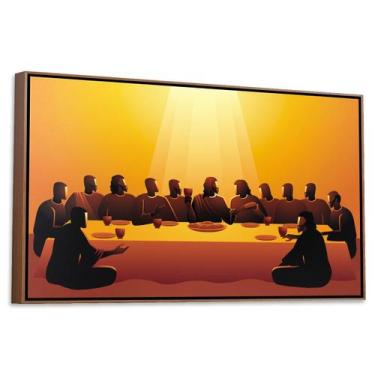 Imagem de Quadro Grande Santa Ceia Moldura e Canvas 63x93cm ref19 - RR Decor, Mo