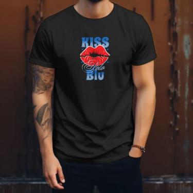Imagem de Camisa Camiseta Masculina Polo Blu Kiss Moderna em Algodão do P ao G1,
