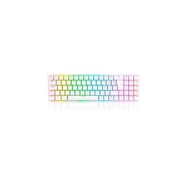 Imagem de Teclado Mecânico Gamer Redragon Ashe, RGB, Switch Brown, Branco - K626-KB-W (BROWN)