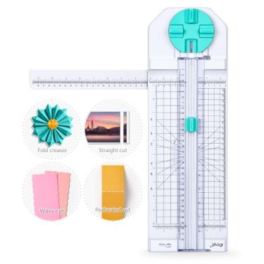 Imagem de Ecraft Aparador de papel 4 em 1: Cortador de papel artesanal de 30,5 cm com reto, ondulado, pontilhado, perfurado e vinco, perfeito para cortar cartolina, cupons, etiquetas, fotos, ferramenta