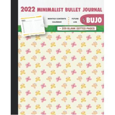 Imagem de 2022 Minimalist Bullet Journal/BUJO with Yellow And Red Butterflies Cover: Basic Bujo | Classic Bullet Journal Help You Organize Your Life With A ... And Dotted Pages | 240 Pages | 7.5 * 9.25