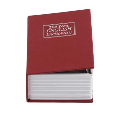 Imagem de Mini Cofre Caixa de Livro Simulação Segurança Dinheiro Caixa de Jóias Com Chaves de Bloqueio para Crianças de Escritório Em Casa (mini vermelho)