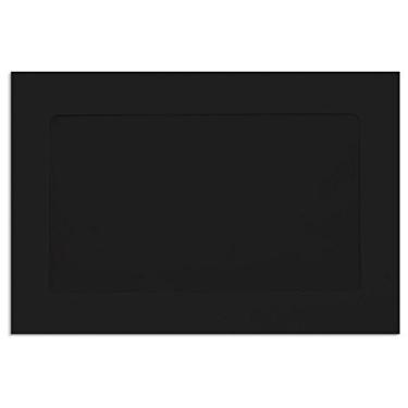Imagem de Envelopes de janela de rosto completo de 15 x 23 cm - preto meia-noite (250 unidades) | Perfeito para enviar documentos, catálogos, mala direta, material promocional, brochuras e muito mais| FFW-69-B-250