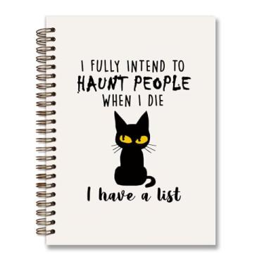 Imagem de foedor Caderno espiral para gatos, acessórios de mesa de escritório, caderno espiral pautado para faculdade, trabalho, escola, estudantes, professores, presentes para amantes de gatos, caderno espiral