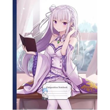 Imagem de Composition NoteBook: Rem Re Zero Ram Kanjii D47, 8.5x11 Inches - 110 page Funy Diary Subject Planner Exercise Book Anime For Children Students Girls Boys Kids Teens Adults Office School
