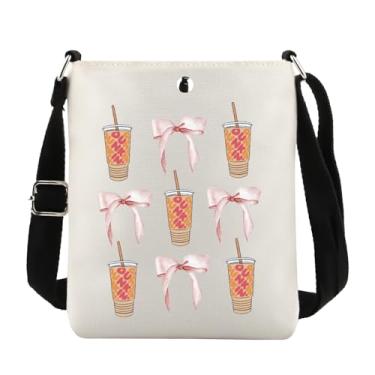 Imagem de Lywjyb Birdgot Coffee and Donuts Bolsa transversal Coffee Donut Presente Dunkin Donut, Drink Coffee Cr Bag