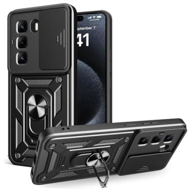 Imagem de Kukoufey Capa compatível com Infinix Hot 50 Pro 4G, com capa de lente de câmera deslizante compatível com Infinix Hot 50 Pro 4G X6881 capa preta