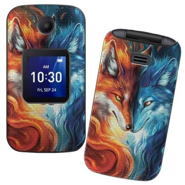 Imagem de RWUTYTIUL Capa para celular Alcatel Go Flip 4 / TCL Flip Pro com protetor de tela de vidro temperado, camada dupla antiarranhões à prova de choque, capa fina com textura quadriculada para mulheres e