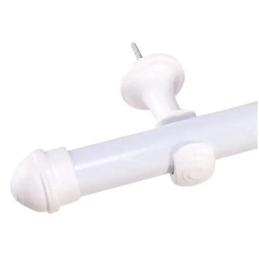 Imagem de Kit Varão Branco Simples 2 Metros 19mm Para Cortina