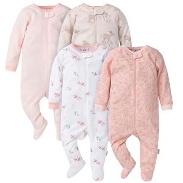 Imagem de Gerber Pacote com 4 pés para bebês meninas Sleep 'N Play, Cervo, 3-6 meses