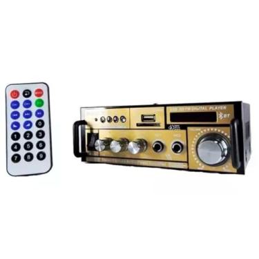 Imagem de Mini Amplificador Bluetooth 120W RMS - Karaokê, Rádio FM, MP3 Player, USB, SD e Controle Remoto