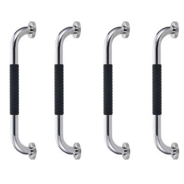 Imagem de Barra de Apoio 30cm Inox Suporte Antiderrapante Kit 4 unidades Banheir