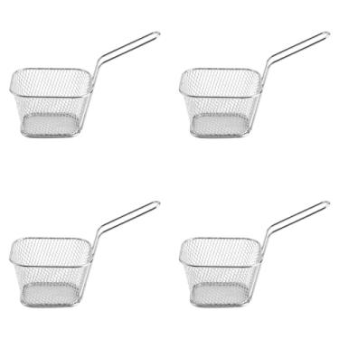 Imagem de 32 Unidades de Aço Inoxidável Mini Chips Fritam Cestas Coador de Alimentos Ideal para Restaurantes e Uso Doméstico