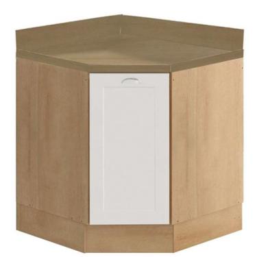 Imagem de Balcao Obliquo Com Tampo 1 Porta 75 cm CD1015406 Branco Dtall - Milani