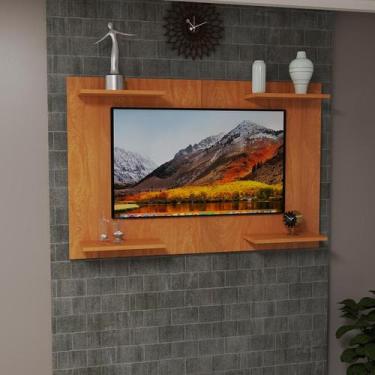 Imagem de Painel TV até 50 Pol Home Amanda MDF Cor Cerejeira Moderno - Lucky Sto