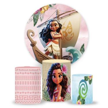 Imagem de Painel de Festa, Moana 2, Moana Baby, Maui e Moana, Painel RedondoTrio