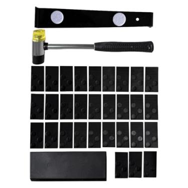 Imagem de Wswqop 33 peças Kit de instalação de piso laminado barra de madeira encaixe 30 espaçadores Spacers de cabeça dupla DIY Ferramentas Conjunto
