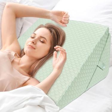 Imagem de COOLBEBE Travesseiro De Cunha De Cama Para Dormir, Travesseiro De Cunha Dobrável Ajustável Para Ronco E Após Cirurgia - 9 E 11 Polegadas, Travesseiro Triangular Elevado Para Alívio De Dores Nas Cost