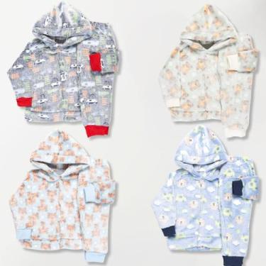 Imagem de Kit 6 Peças Roupa Infantil Fleece De Inverno - 3 Conjunto Pelucia Blus