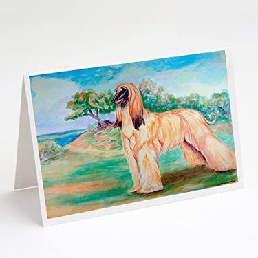 Imagem de Caroline's Treasures 7138GCA7P Cartões de felicitações e envelopes de Hound afegão, pacote com 8, 7 x 5, multicolorido