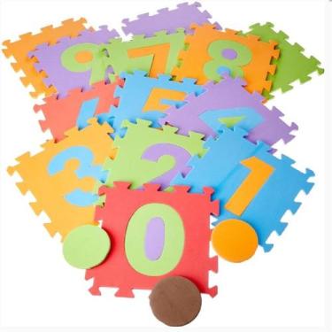 Imagem de Tapete Eva Infantil 28x28cmx8mm Amarelinha 16 Peças - Evamax, Colorido