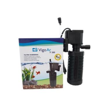 Imagem de Filtro Interno c/ Bomba F300 Aquario Até 100l Vigoar Oxigena, 110V