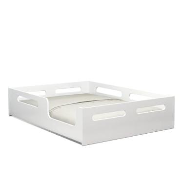 Imagem de Cama Infantil Montessoriana Casal Conforto e Segurança para Seu Quarto Em Mdf Resistente (Branco)