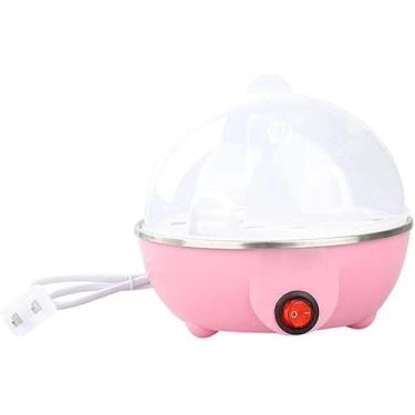 Imagem de Cozedor Elétrico Vapor Cozinha Multi Funções Ovos Egg. Ovo Cozido Prático No Ponto Certo. Comida Saudável. (Rosa (110V))