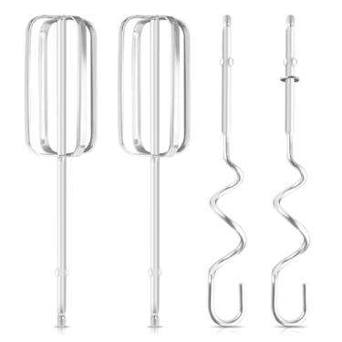 Imagem de Acessórios de batedeira manual para batedeiras Hamilton Beach - 2 peças de batedeira manual de substituição para Hamilton 62682RZ, 62692, 62695V, 64699 e 2 peças 990143000 gancho de massa para 62630R