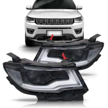 Imagem de Farol jeep compass 2017 2018 eletrico com motor com led - TYC, Esquerd