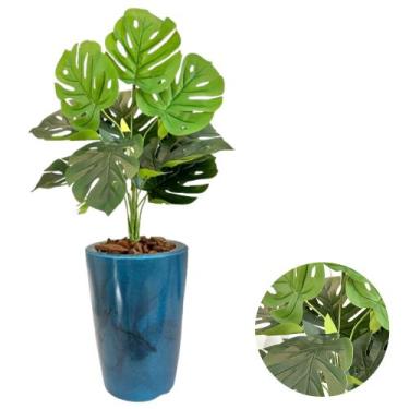 Imagem de Planta Costela de Adão Com Vaso Cone Marmorizado Decoração - PlantaImp