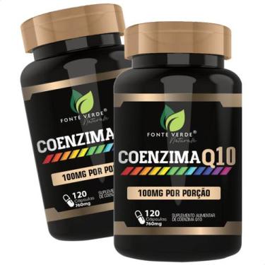 Imagem de 2 Potes Coenzima Q10 100mg Por Porção Kit 240 Cápsulas - Fonte Verde