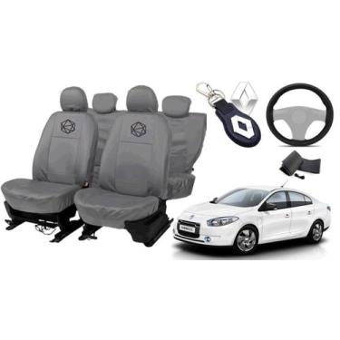 Imagem de Kit capa couro cinza + chaveiro + Fluence 09-17 - ferro tech br