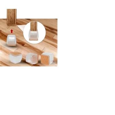 Imagem de Protetor Para O Pé Da Cadeira Mesa De Silicone (2,5 e 3,5cm) (QUADRADO 8 PEÇAS - 3,5CM)