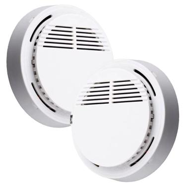 Imagem de Detector de Incendio Fumaça Kit 2 unidades Sensor Fotoeletrico Alarme 85db  Fogo Proteçao Casa Residencial Comercial Segurança