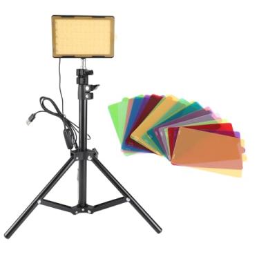 Imagem de Kit de luzes de vídeo LED de 2 peças com luzes USB para fotografia e videoconferência, 9 filtros de cor, altura ajustável, solução de iluminação multiuso