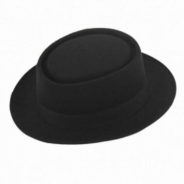 Imagem de Chapéu Pork Pie Preto Feltro Feminino Aba Média 6cm - oem, Bege